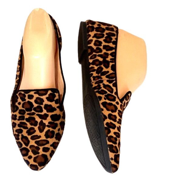 Gianni Bini Dyed Calf Hair Leopard Animal Print Pointed Toe Loafers 7.5M #316G - Picture 4 of 9
